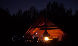 Campfire at a 'natuurcamping' site